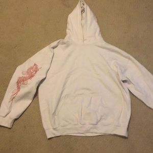 White hoodie with red details